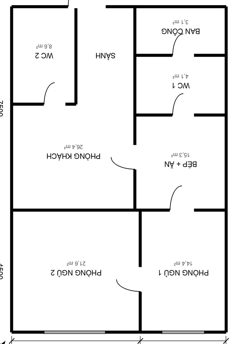 The paper plan photo, turned so the main door faces up, as the app's background photo